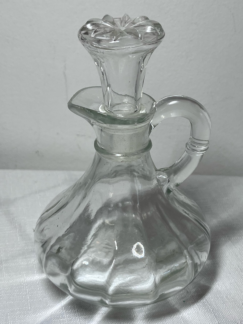 Vintage Clear Glass Cruet with Stopper - Vintage
